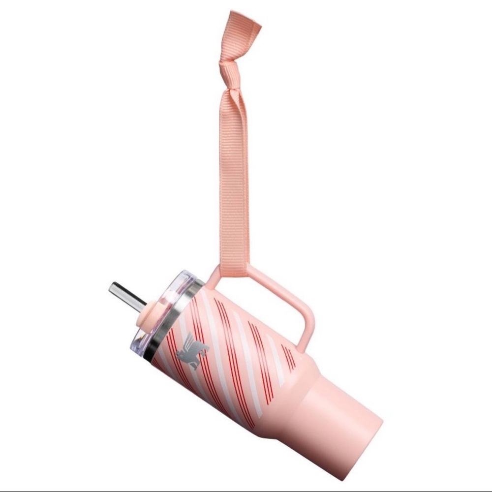 New! Stanley strawberry twist pink candy cane ornament / keychain